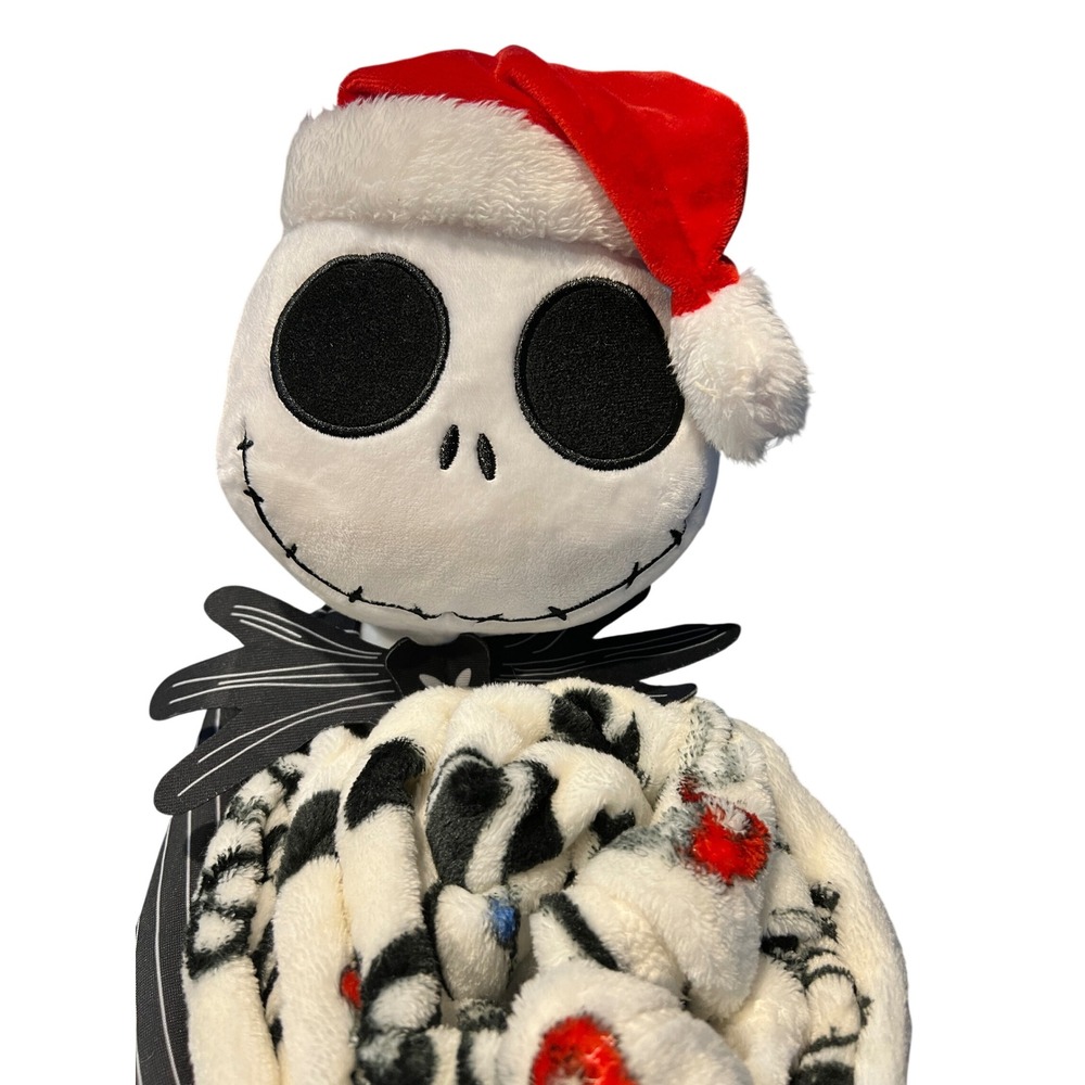 NWT Disney Nightmare Before Christmas Jack Skellington Plush Buddy and Throw Set